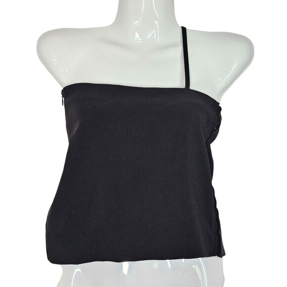 I.AM.GIA Women's Asymmetric Crop Top One Shoulder Strap Side Zip Black XS - Picture 1 of 11